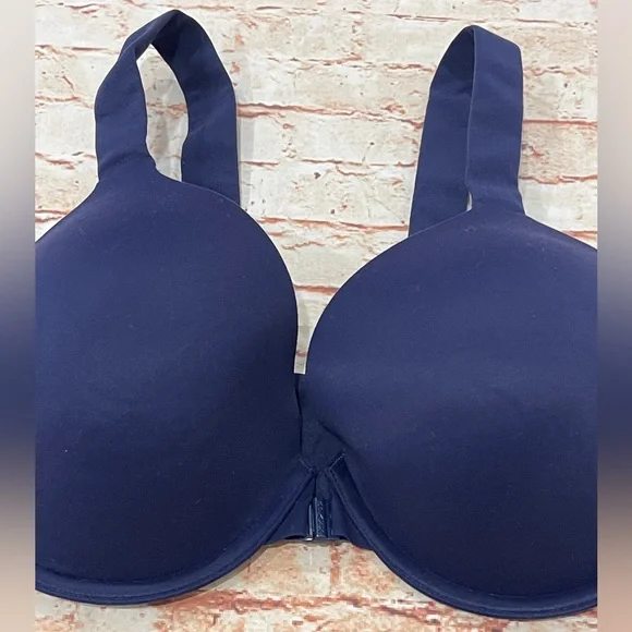 SPANX 36D Deep Navy Bra Front Closure